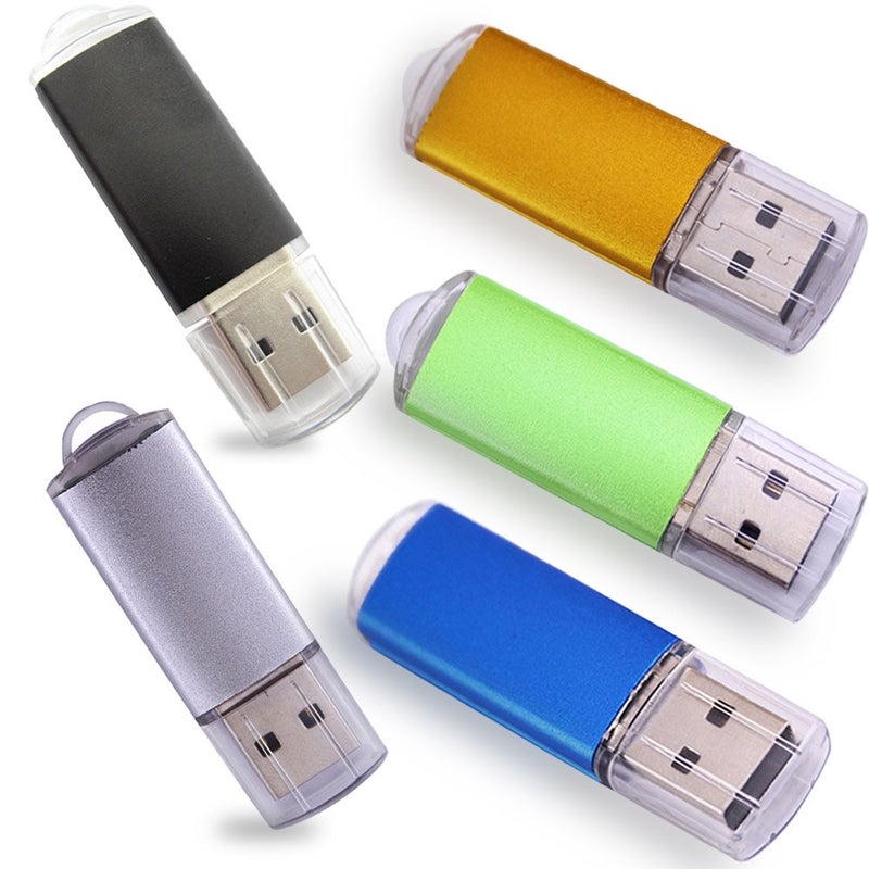 Ebamaz USB Flash Drives 2.0 Metal Key Pack of 5 Colors (256MB,Not GB,Smaller Than 1GB,Blank) - Image 1